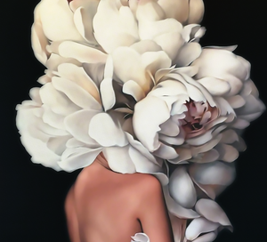 Compra Cuadros Decorativos Canvas Mujer Floral y Alas para Sala elegante en México. Galería 314. Peonia