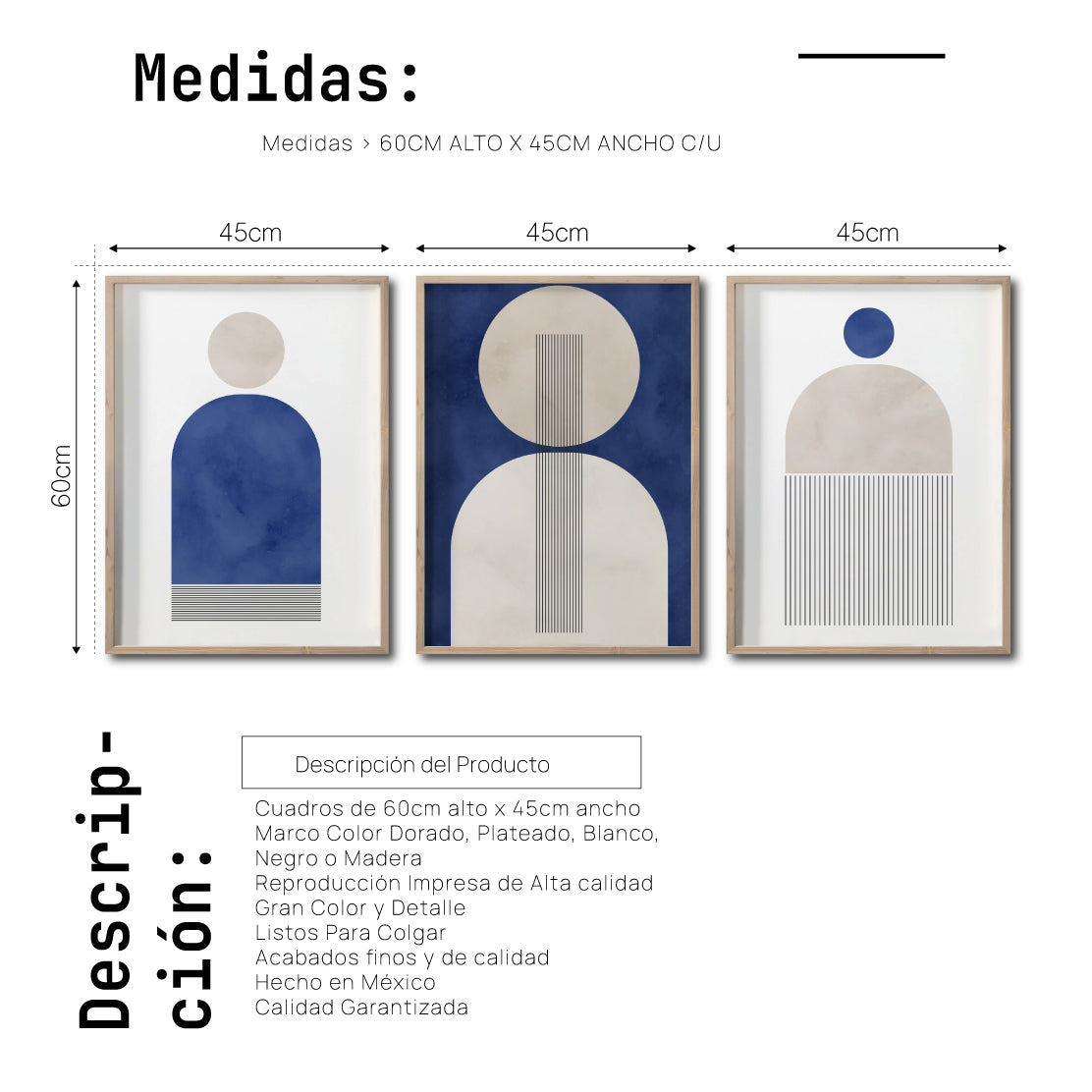 Set Cuadros Decorativos Abstract Colors 001 -Para Comedor