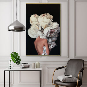Cuadro Decorativo Mujer Floral y Alas 001 Para Sala