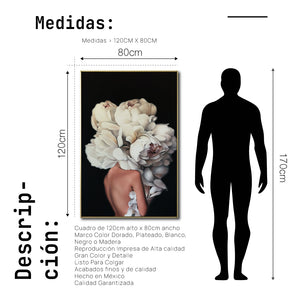 Cuadro Decorativo Mujer Floral y Alas 001 - Para Credenza