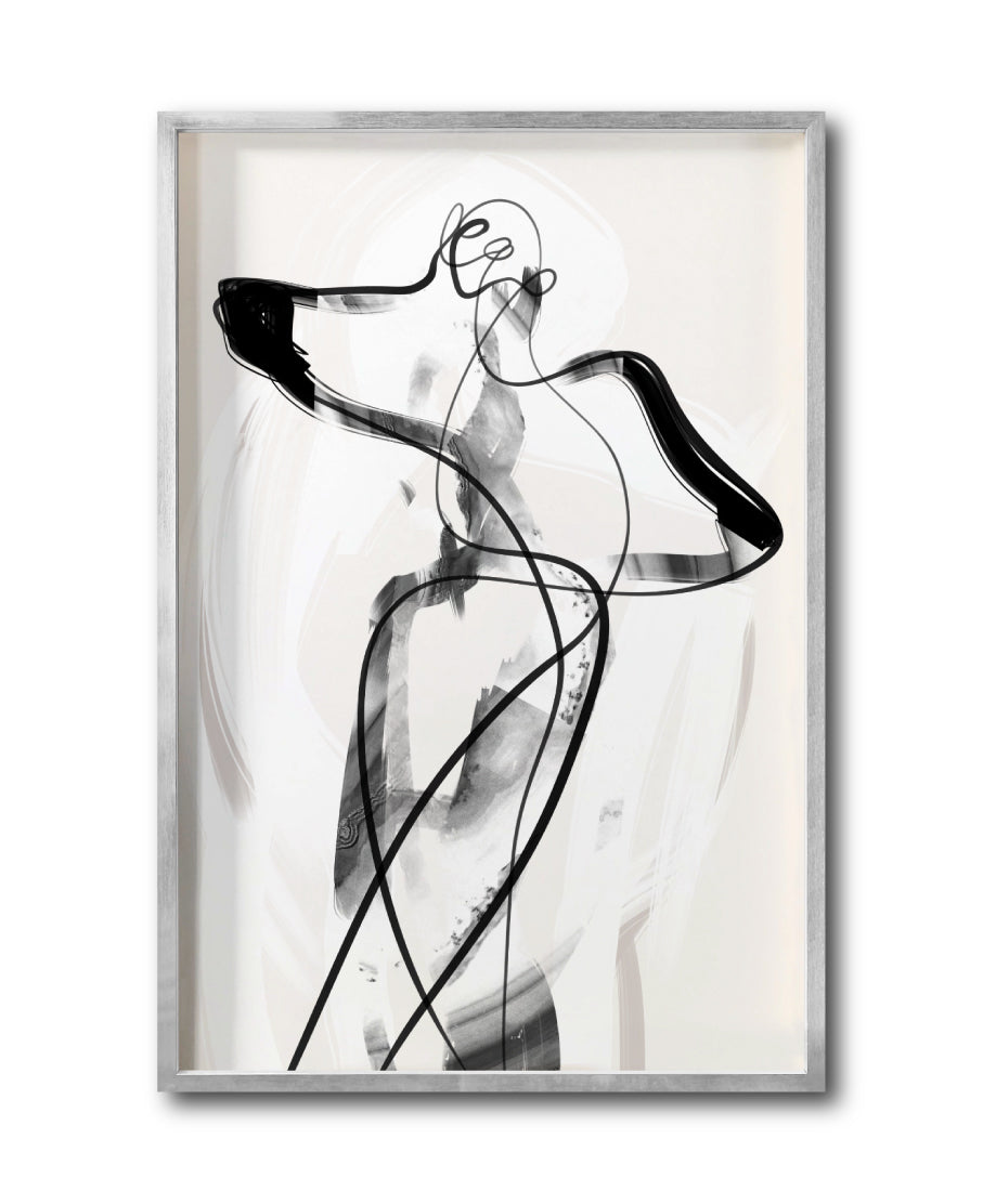 Cuadro Decorativo Abstracto Negro Arena 001 -  Para Credenza