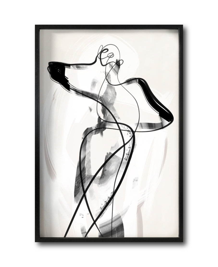 Cuadro Decorativo Abstracto Negro Arena 001 -  Para Credenza
