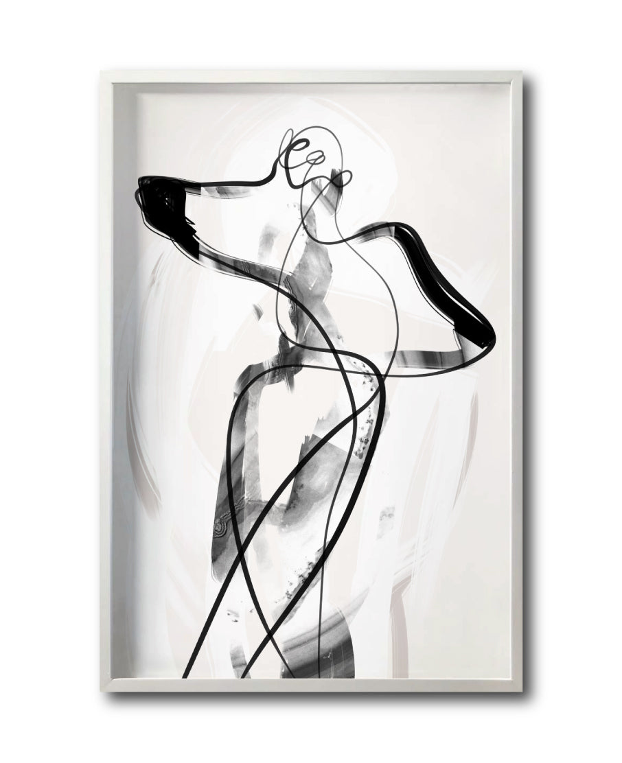 Cuadro Decorativo Abstracto Negro Arena 001 -  Para Credenza