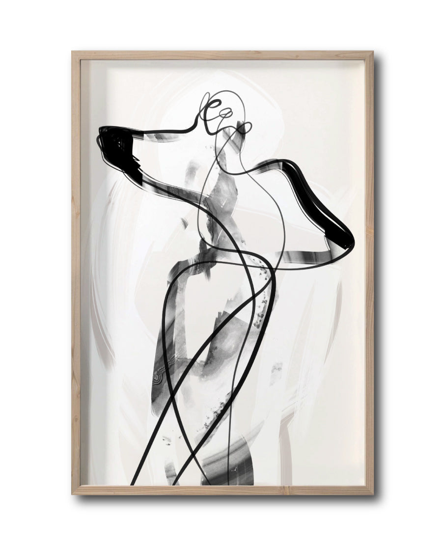 Cuadro Decorativo Abstracto Negro Arena 001 -  Para Credenza