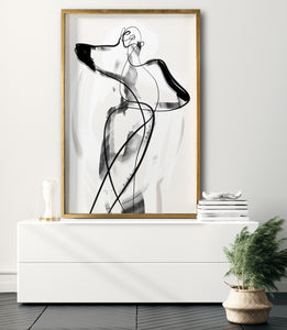 Cuadro Decorativo Abstracto Negro Arena 001 -  Para Credenza
