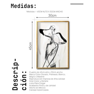 Cuadro Decorativo Abstracto Negro Arena 001 -  Para Credenza