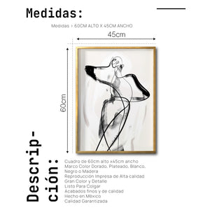 Cuadro Decorativo Abstracto Negro Arena 001 -  Para Credenza