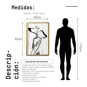 Cuadro Decorativo Abstracto Negro Arena 001 -  Para Credenza