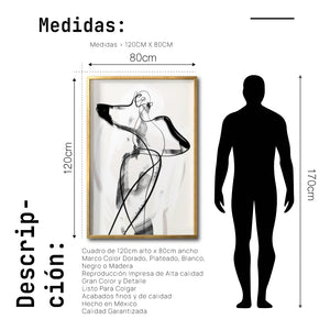 Cuadro Decorativo Abstracto Negro Arena 001 -  Para Credenza