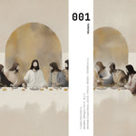 Cargar imagen en el visor de la galería, Set de 3 Cuadros Decorativos - Religión 001 - Tríptico La Última Cena, Arte Cristiano Abstracto, Jesucristo y sus Discípulos.
