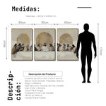 Cargar imagen en el visor de la galería, Set de 3 Cuadros Decorativos - Religión 001 - Tríptico La Última Cena, Arte Cristiano Abstracto, Jesucristo y sus Discípulos.
