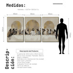 Cargar imagen en el visor de la galería, Set de 3 Cuadros Decorativos - Religión 001 - Tríptico La Última Cena, Arte Cristiano Abstracto, Jesucristo y sus Discípulos.
