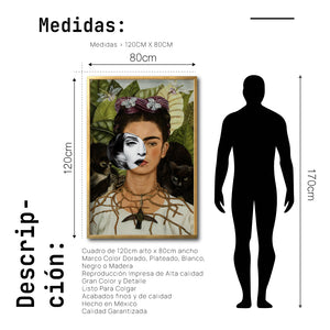 Cuadro Decorativo Rostros 001 Frida Khalo - Madonna