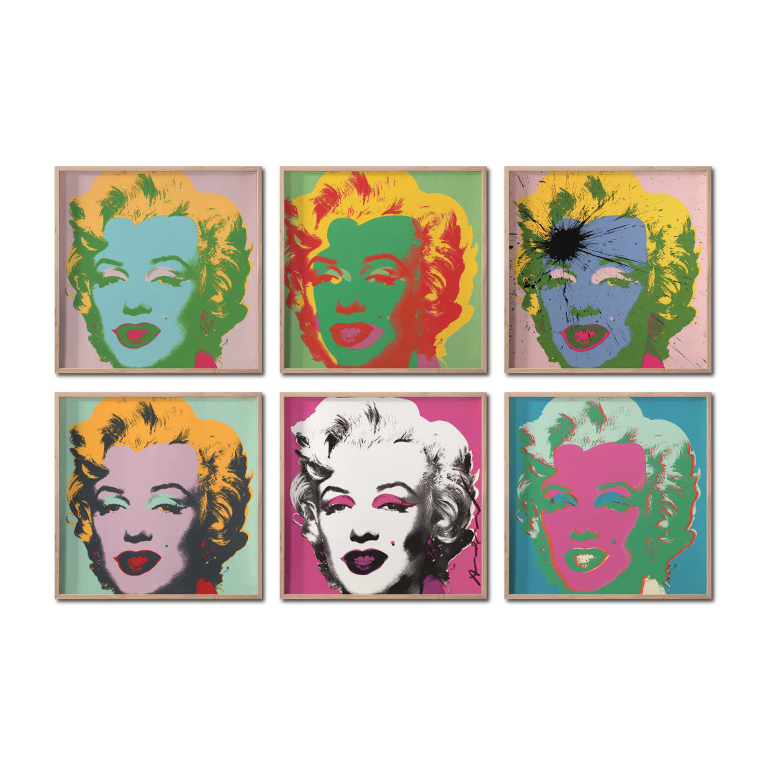 Set Cuadros Decorativos Warhol 001 Pop Art Marilyn Monroe