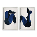 Cargar imagen en el visor de la galería, Set Cuadros Decorativos Abstract Colors 002 - Siluetas Abstractas de Mujeres en Azul y Negro
