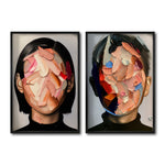 Cargar imagen en el visor de la galería, Set  2 Cuadros Decorativos Abstract Portrait 002 - Rostros Abstractos de Pareja Hombre y Mujer
