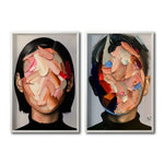 Cargar imagen en el visor de la galería, Set  2 Cuadros Decorativos Abstract Portrait 002 - Rostros Abstractos de Pareja Hombre y Mujer
