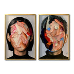 Cargar imagen en el visor de la galería, Set  2 Cuadros Decorativos Abstract Portrait 002 - Rostros Abstractos de Pareja Hombre y Mujer
