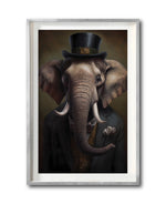 Cargar imagen en el visor de la galería, Cuadro Decorativo Animales Época 002 - Caballero Elefante con Sombrero
