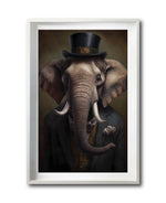 Cargar imagen en el visor de la galería, Cuadro Decorativo Animales Época 002 - Caballero Elefante con Sombrero
