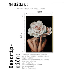 Cuadro Decorativo Mujer Floral y Alas 002 Para Comedor