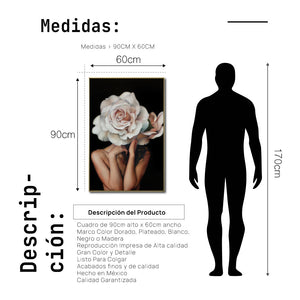 Cuadro Decorativo Mujer Floral y Alas 002 Para Comedor