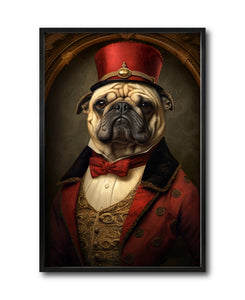 Cuadro Decorativo Perros Epoca 002 - Pug Aristócrata