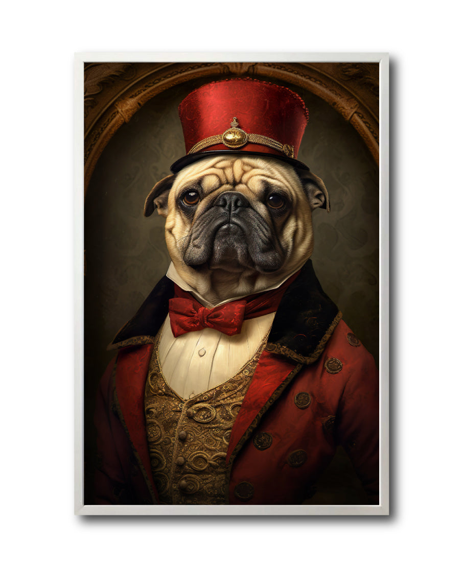 Cuadro Decorativo Perros Epoca 002 - Pug Aristócrata