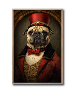 Cuadro Decorativo Perros Epoca 002 - Pug Aristócrata