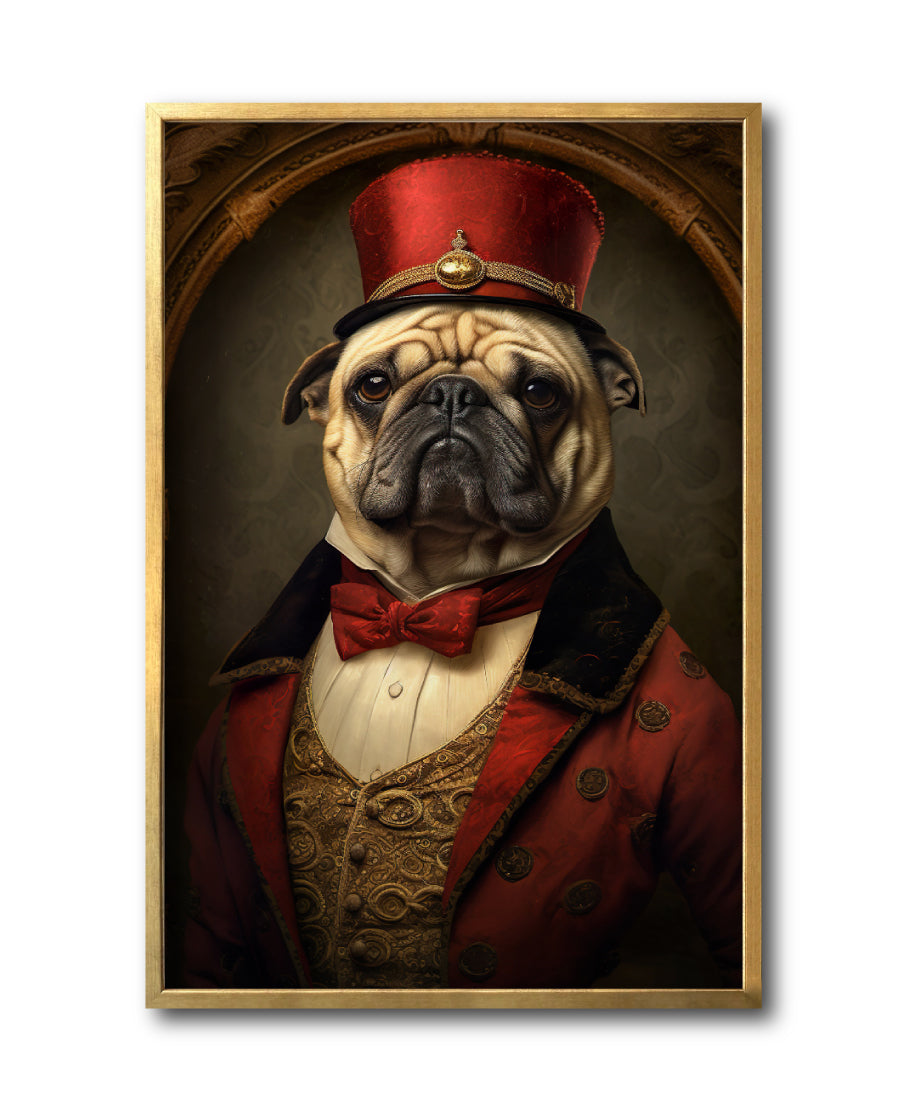 Cuadro Decorativo Perros Epoca 002 - Pug Aristócrata