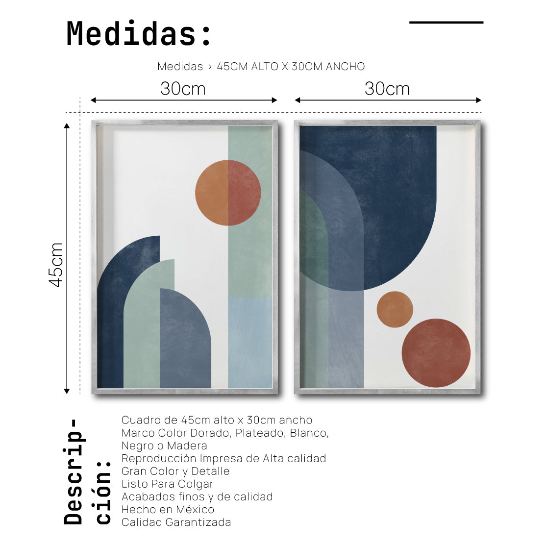 Set Cuadros Decorativos Abstract Colors 003 -Para Comedor