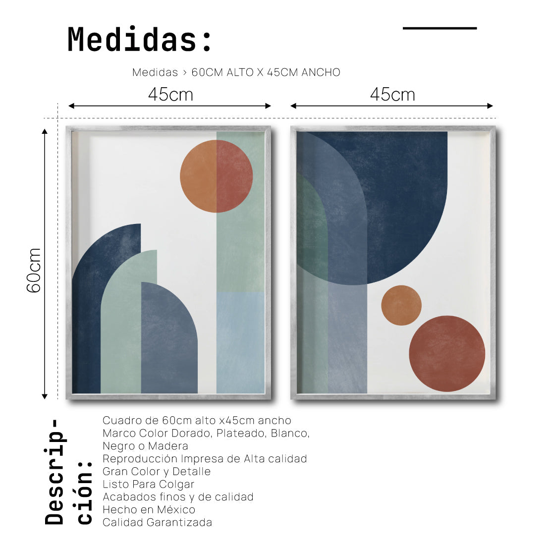 Set Cuadros Decorativos Abstract Colors 003 -Para Comedor