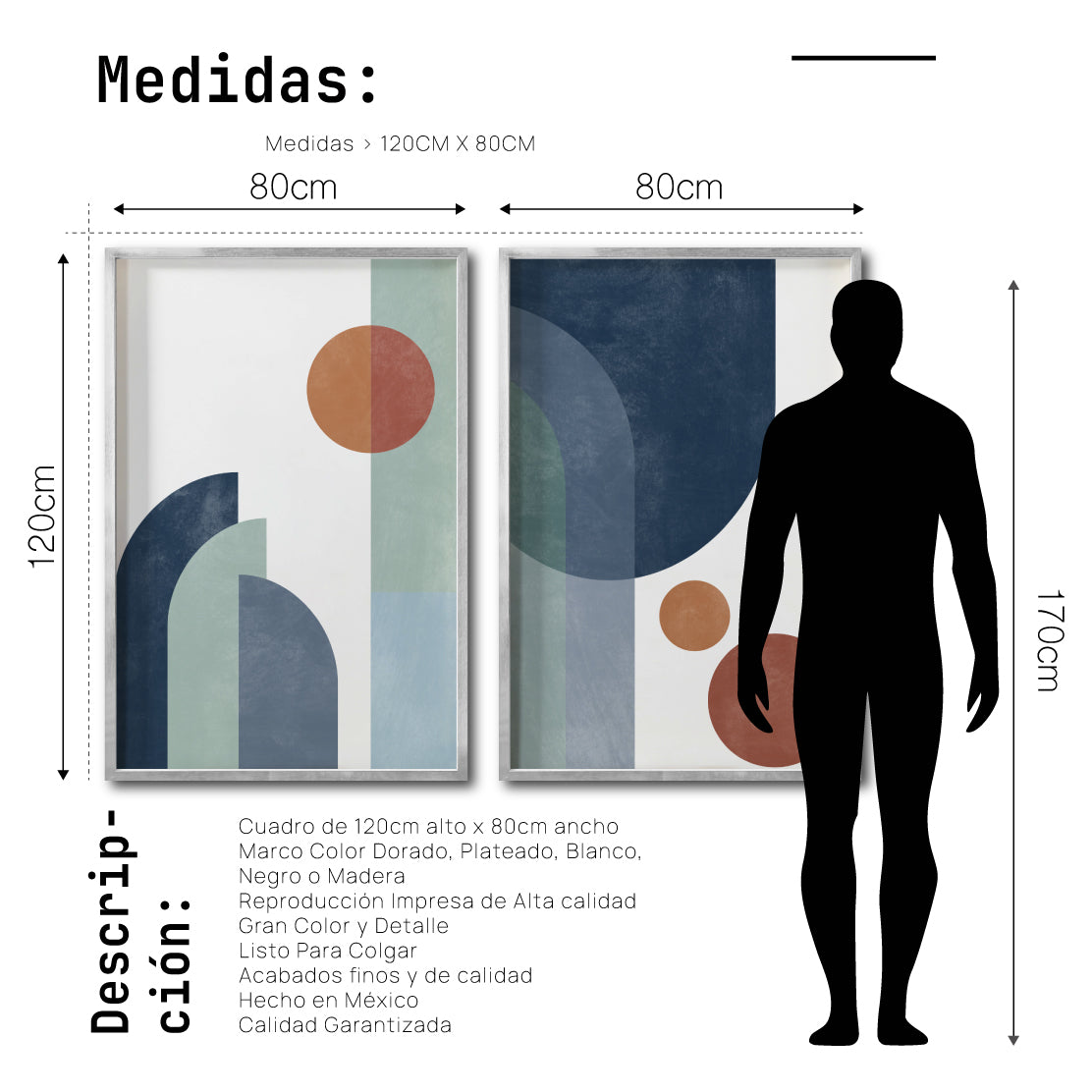 Set Cuadros Decorativos Abstract Colors 003 -Para Comedor