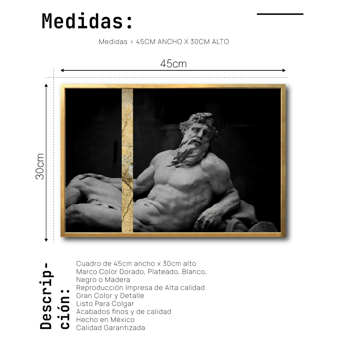 Cuadro Decorativo Esculturas 003 - Para Credenza