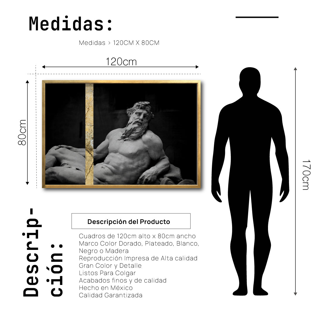 Cuadro Decorativo Esculturas 003 - Para Credenza