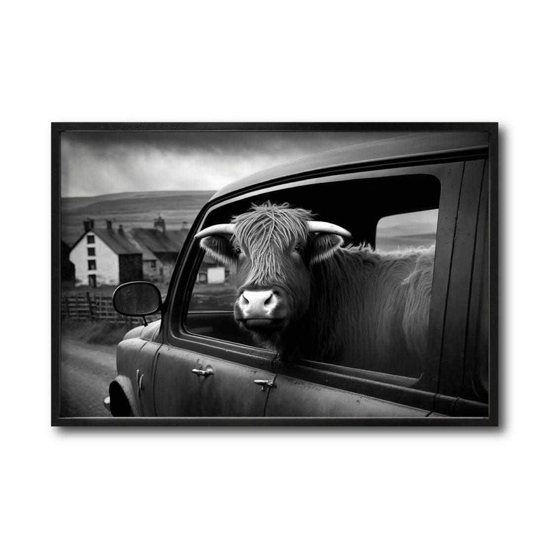 Cuadro Decorativo Animals Car Window 004