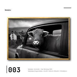 Cuadro Decorativo Animals Car Window 003