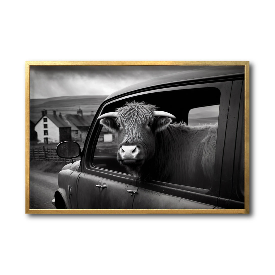 Cuadro Decorativo Animals Car Window 003