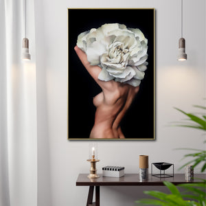 Cuadro Decorativo Mujer Floral y Alas 003 - Para Credenza