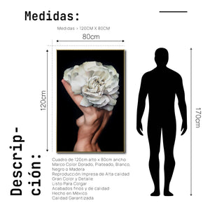 Cuadro Decorativo Mujer Floral y Alas 003 Para Recamara