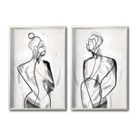 Cargar imagen en el visor de la galería, Set 2 Cuadros Decorativos Abstracto Negro Arena 003 - Para Comedor
