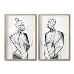 Cargar imagen en el visor de la galería, Set 2 Cuadros Decorativos Abstracto Negro Arena 003 - Para Comedor
