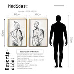Cargar imagen en el visor de la galería, Set 2 Cuadros Decorativos Abstracto Negro Arena 003 - Para Comedor
