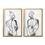 Cargar imagen en el visor de la galería, Set 2 Cuadros Decorativos Abstracto Negro Arena 003 - Para Comedor
