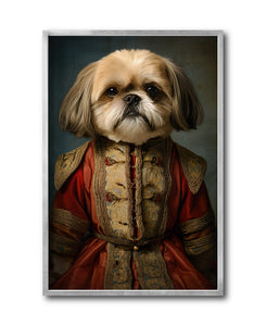 Cuadro Decorativo Perros Epoca 003 - Shih Tzu Aristócrata