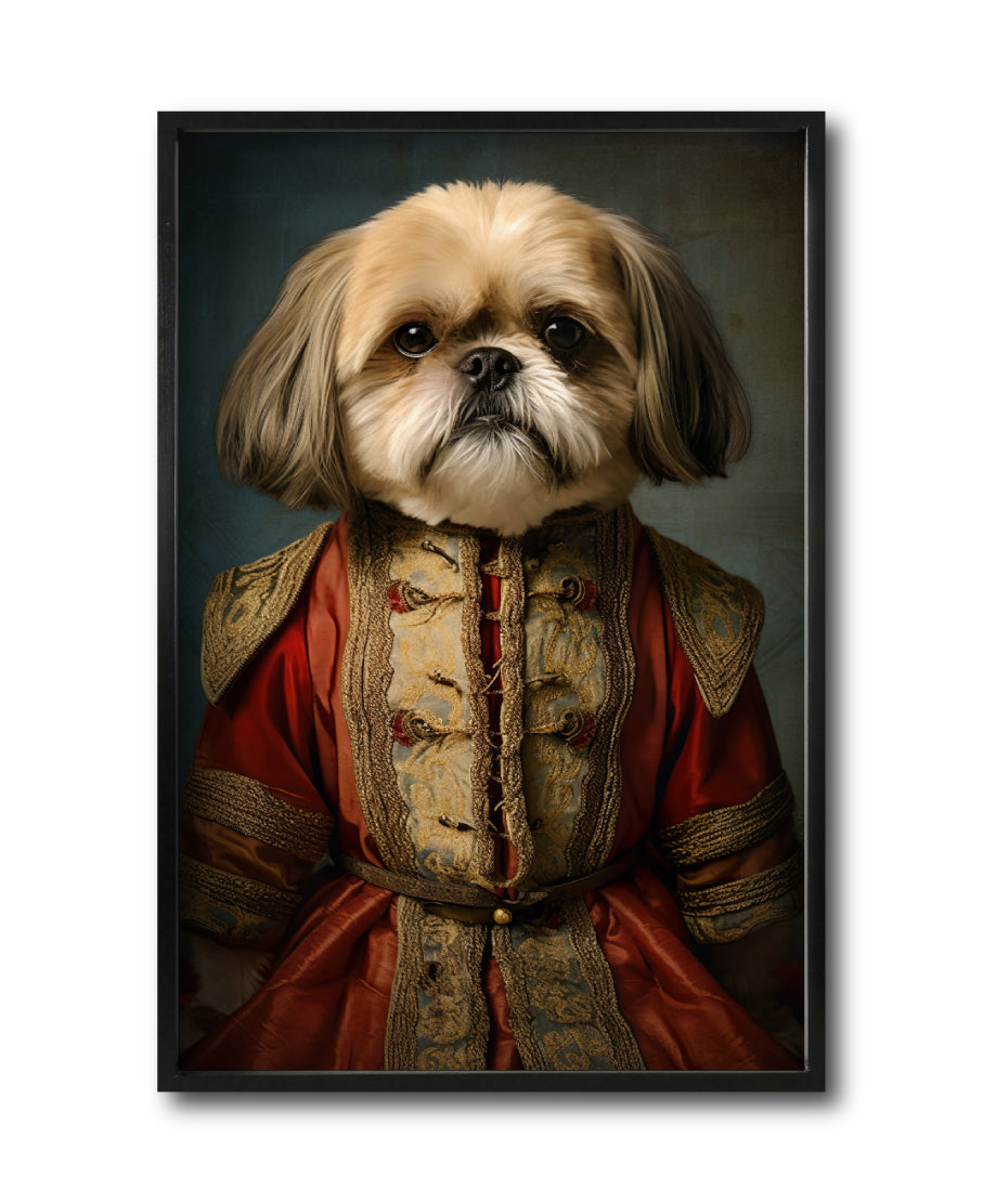 Cuadro Decorativo Perros Epoca 003 - Shih Tzu Aristócrata