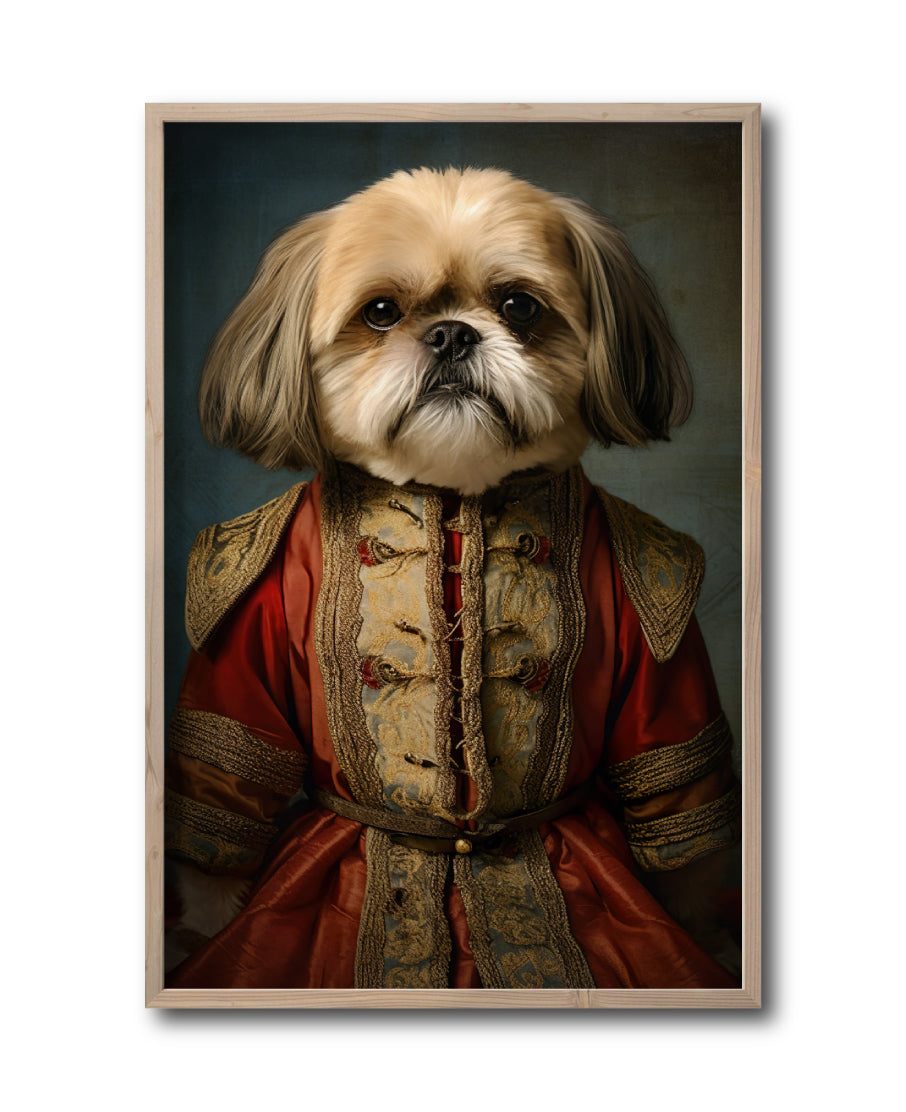 Cuadro Decorativo Perros Epoca 003 - Shih Tzu Aristócrata