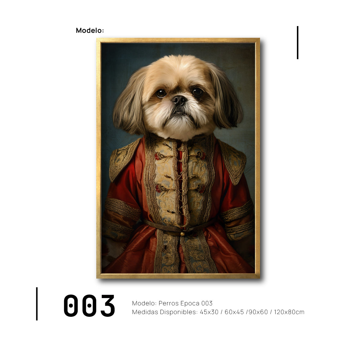 Compra cuadros decorativos Canvas de Perros Época para sala Animales Clásicos, moderno, cuerpo de humano, antropomórficos. Shih Tzu