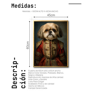 Cuadro Decorativo Perros Epoca 003 - Shih Tzu Aristócrata