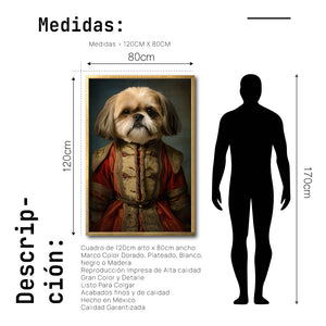 Cuadro Decorativo Perros Epoca 003 - Shih Tzu Aristócrata